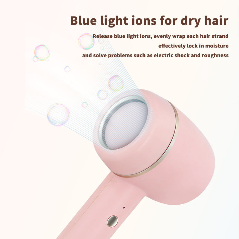 Portable Cold And Hot Air Leafless Negative Ion Household Volumizer Hammer Hair Dryer With Low Noise Fast Drying For Home&Travel