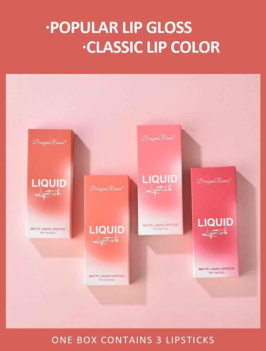 3 PCS Set Lip Lacquer Velvet Matte