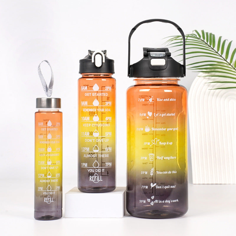 3-in-1 Motivational Water Bottles Set with Gradient Color Design - Mallora Shop