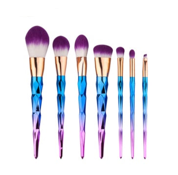 7 Pieces Diamond Makeup Brush Set for Flawless Beauty Application