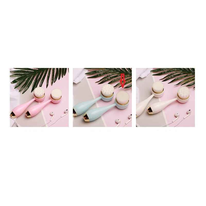 Silicone Manual Golden Circle Small Bowling Double Headed Facial Brush