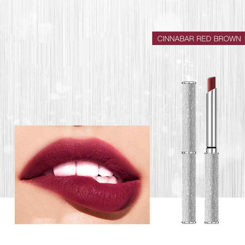 Thin Round Tube Matte Velvet No Smudge Lipstick