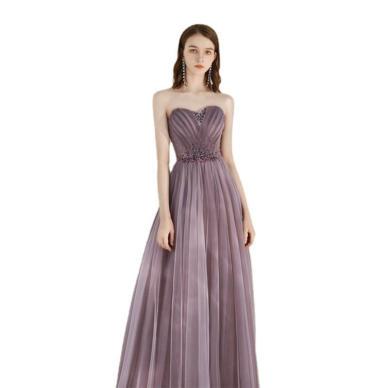 Purple Host Star Sky Toast Dress Shoulder To Shoulder