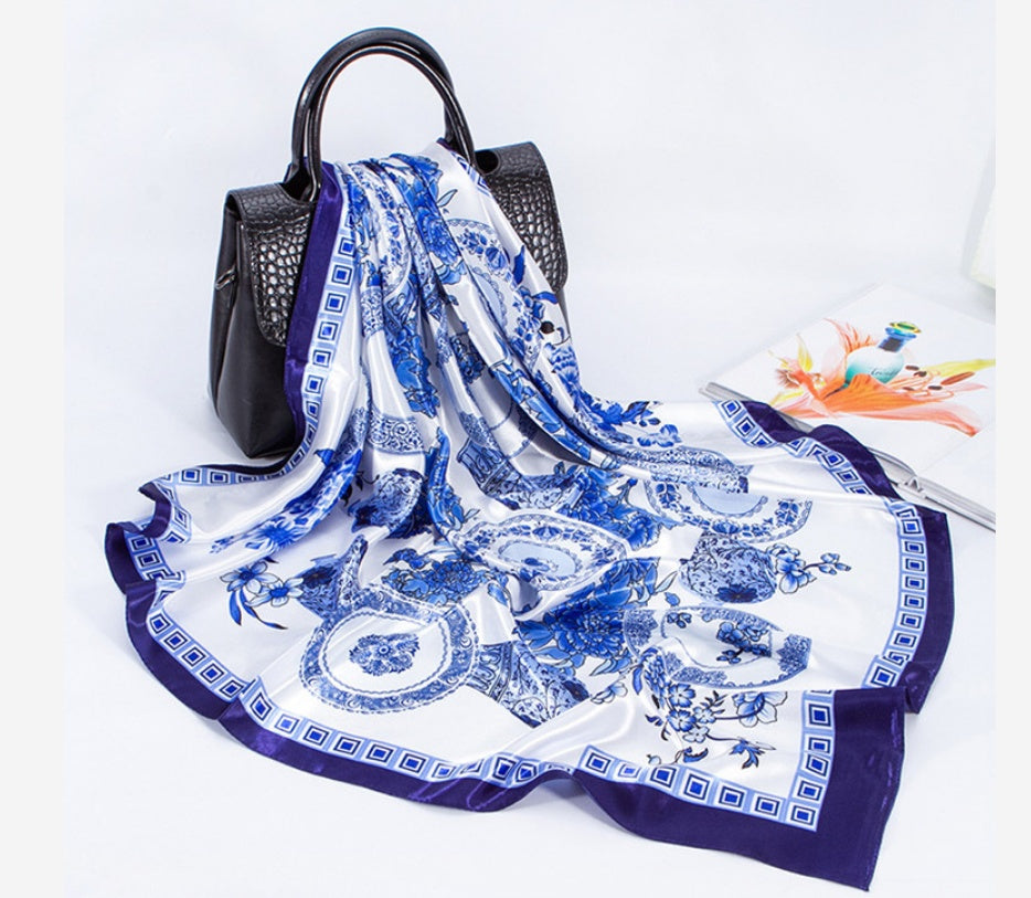 Digital Printed Square Silk Scarf