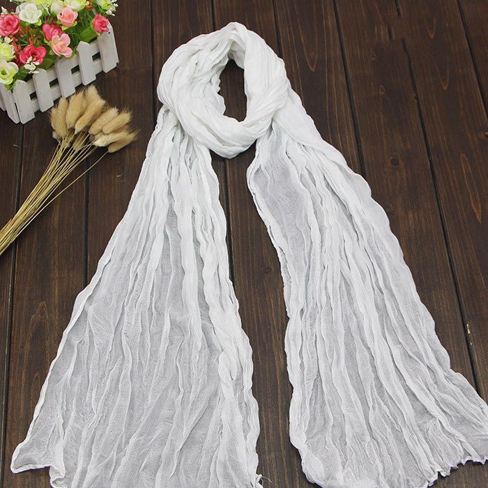 Bali Pure Cotton Yarn Fold Scarf Children Candy Color Autumn