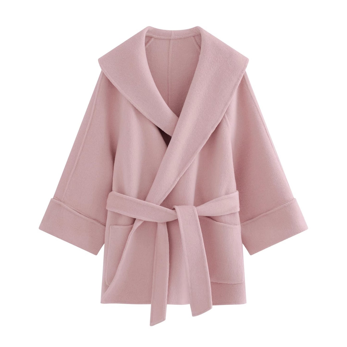 Women Autumn And Winter Double-faced Woolen Cashmere Coat