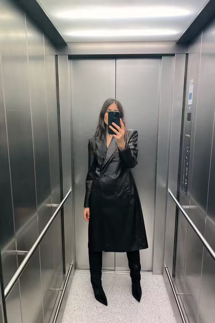 Women's Street Fashion Coat Black