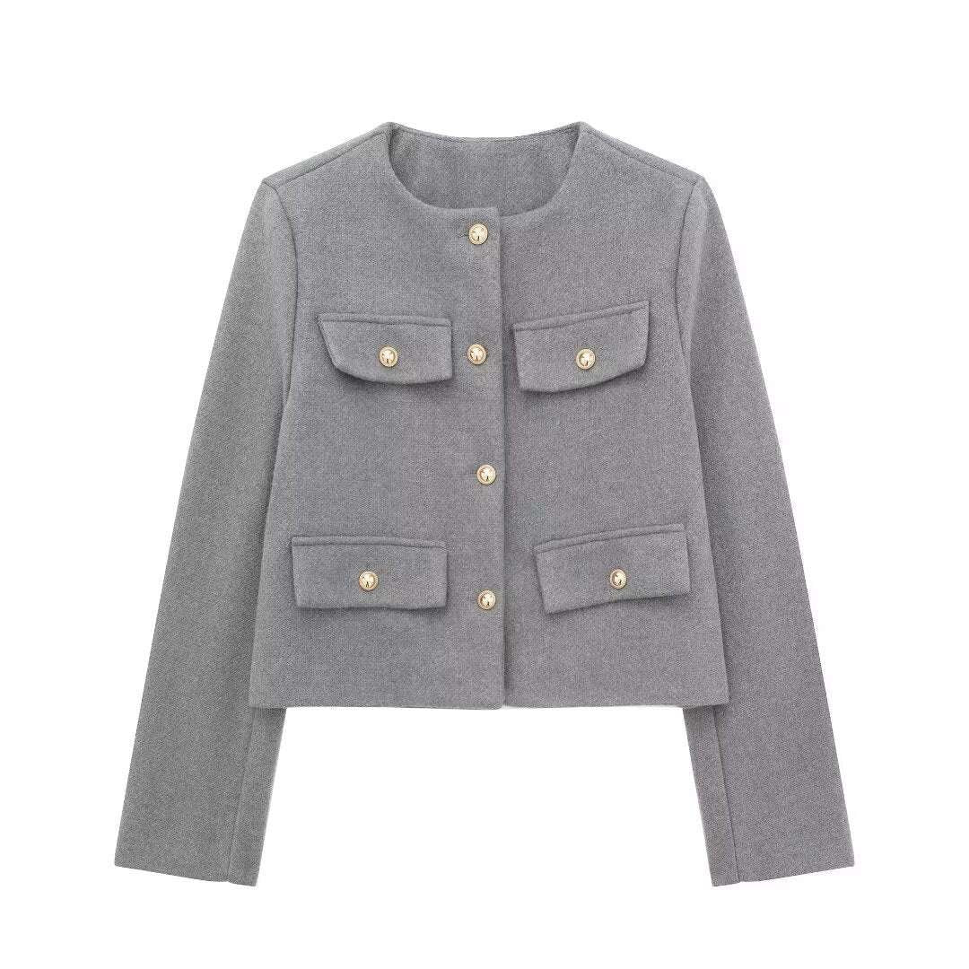 Women Casual Flip Trim Short Coat