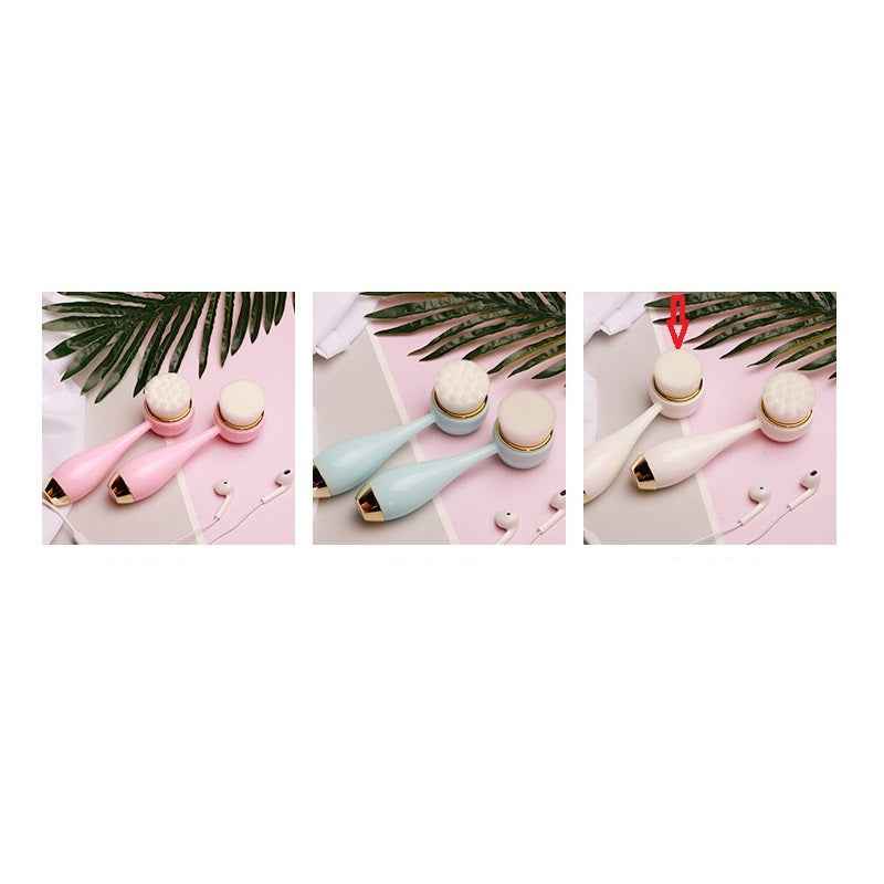 Silicone Manual Golden Circle Small Bowling Double Headed Facial Brush