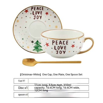 Ins Christmas Ceramic Cup Dish Kitchen Gadgets