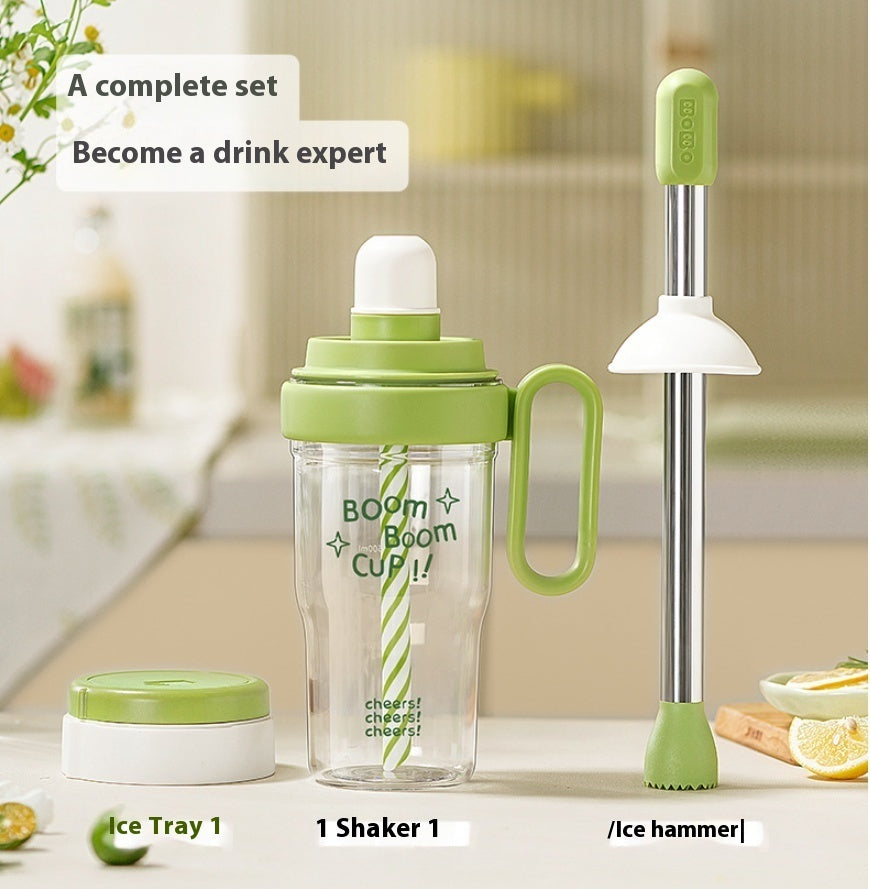Shaker with Ice Tray and Muddler Stick