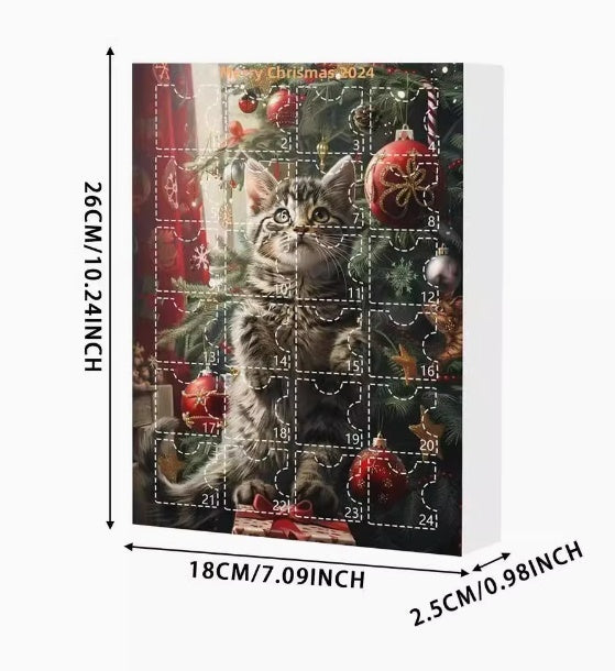 Cute Christmas Advent Cat Countdown Acrylic Calendar