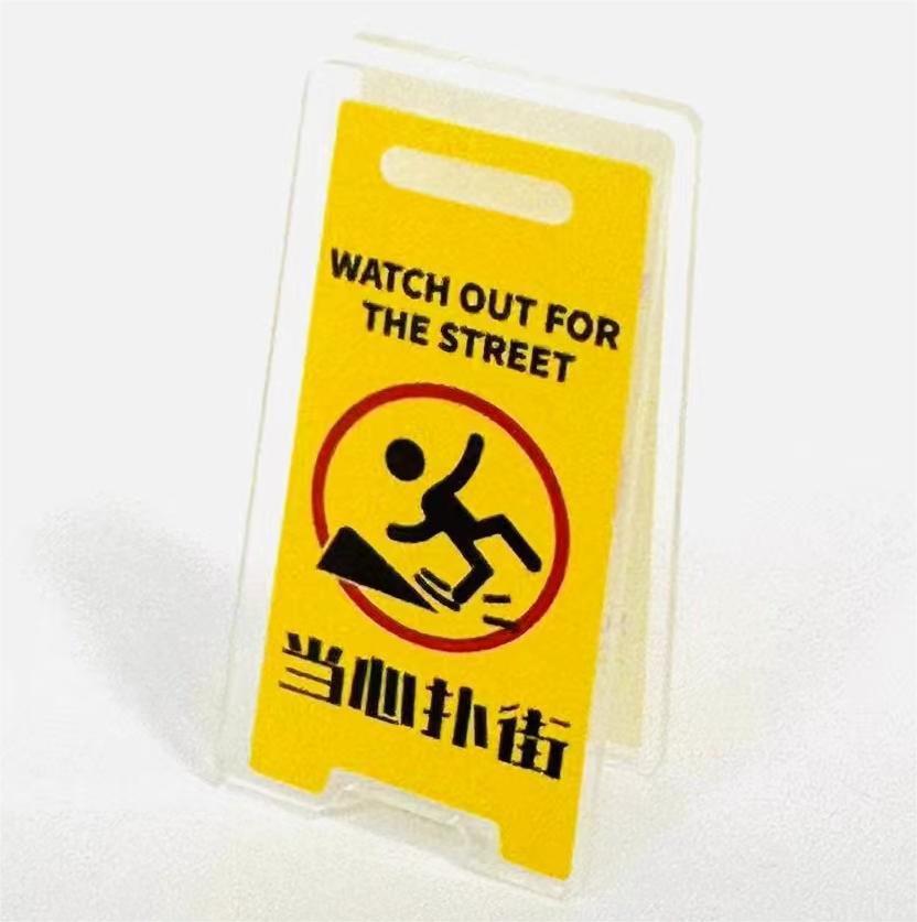 Creative Acrylic Warning Sign Clip Ins Style