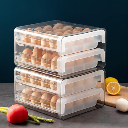 Double-layer Egg Storage Box – Transparent Drawer Storage Rack - Mallora Shop