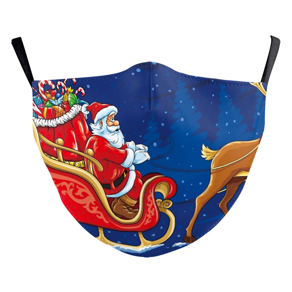 Christmas Red Digital Printing Double-layer Dust Mask