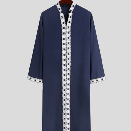 Muslim Long Sleeved Solid Color Casual Robe