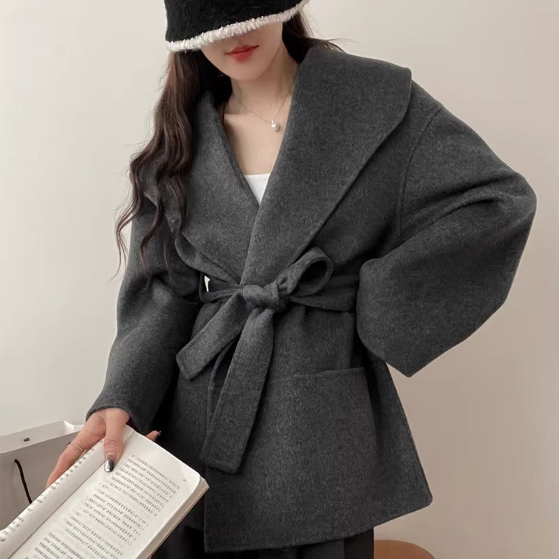 Women Autumn And Winter Double-faced Woolen Cashmere Coat