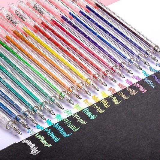 Shiny Crystal Gel Pen Fluorescent Pen Set