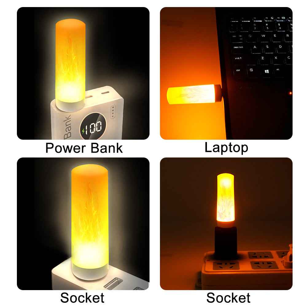 USB Atmosphere Light - LED Flame Effect Portable Night Lamp - Mallora Shop