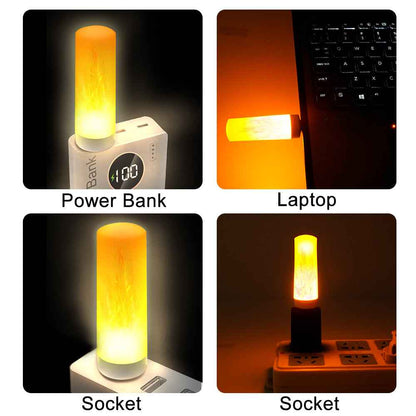 USB Atmosphere Light - LED Flame Effect Portable Night Lamp - Mallora Shop