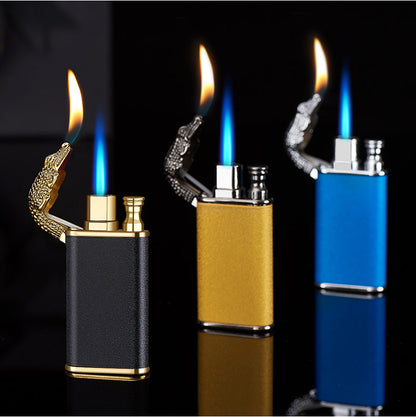 Creative Blue Flame Lighter with Dolphin & Dragon Design