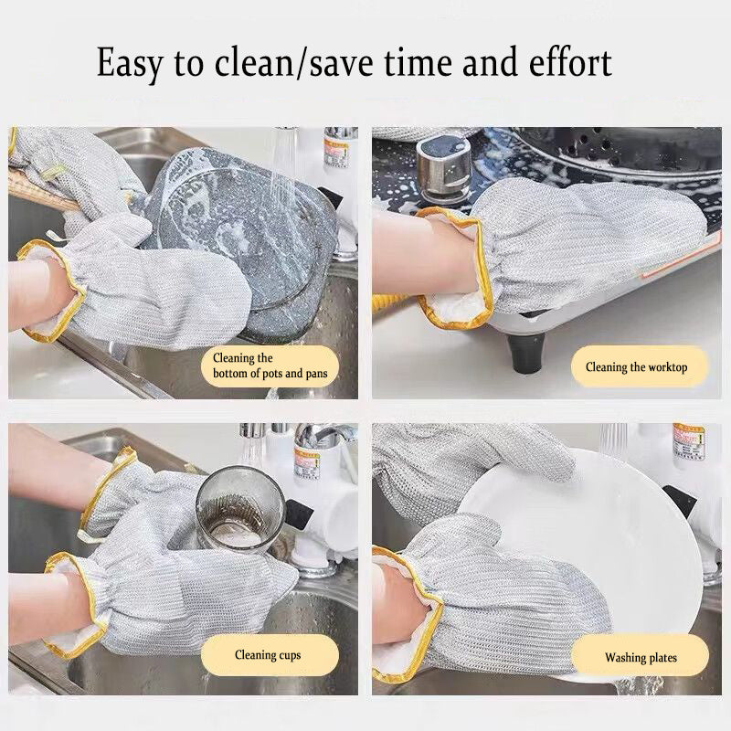 Bamboo Fiber Non-Oily Dishwashing Gloves for Eco-Friendly Cleaning - Mallora Shop