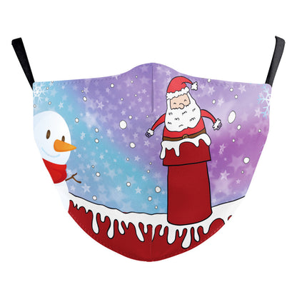 Christmas Snowflake Digital Printing Double-layer Dust Mask