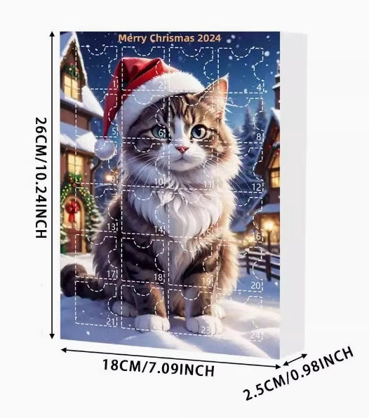 Cute Christmas Advent Cat Countdown Acrylic Calendar