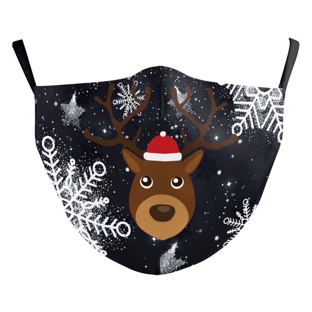 Christmas Snowflake Digital Printing Double-layer Dust Mask