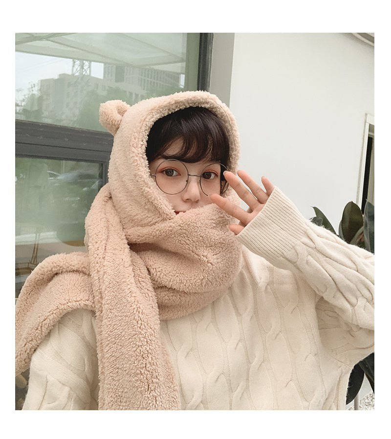 Bear ears scarf hat