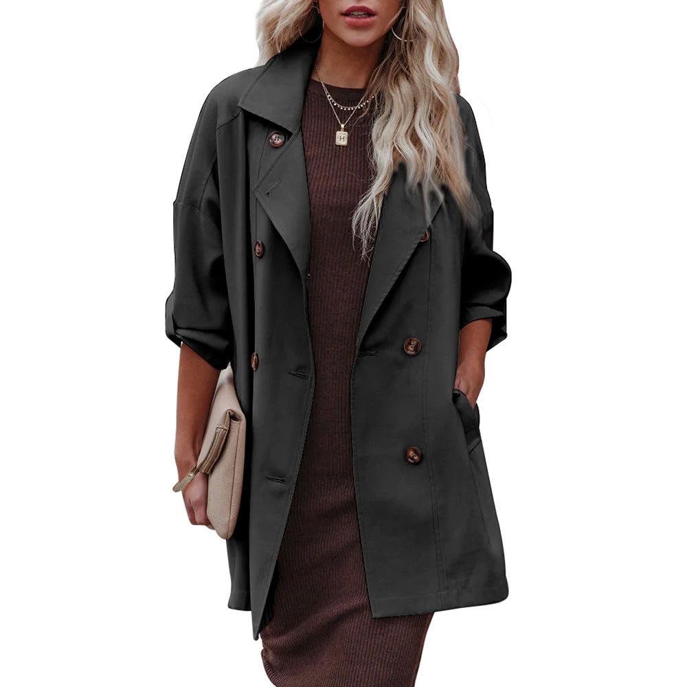 Medium Long Loose Casual Long Sleeve Trench Coat