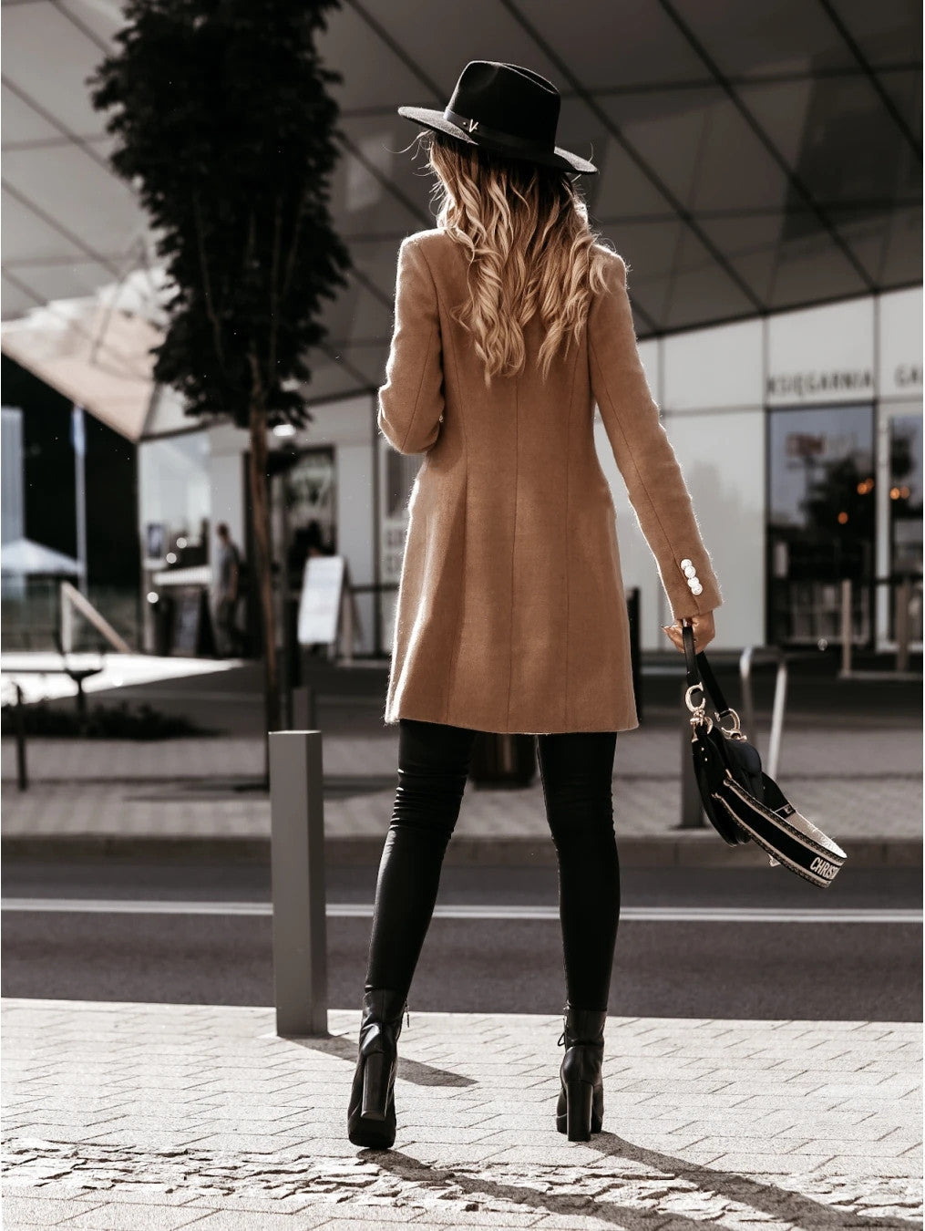 Long-sleeved Suit Collar Double-breasted Coat Coat Women