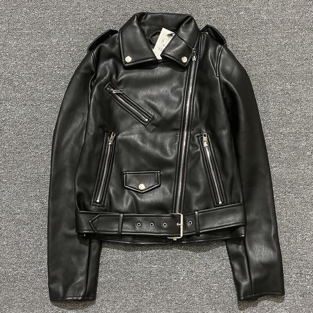 Faux leather jacket ladies