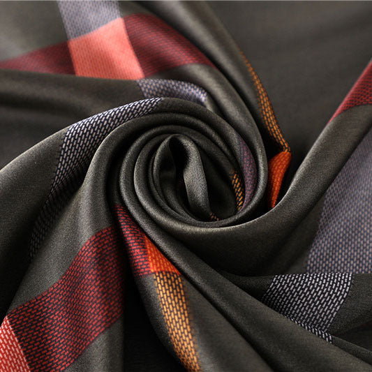 Geometric silk silk scarf