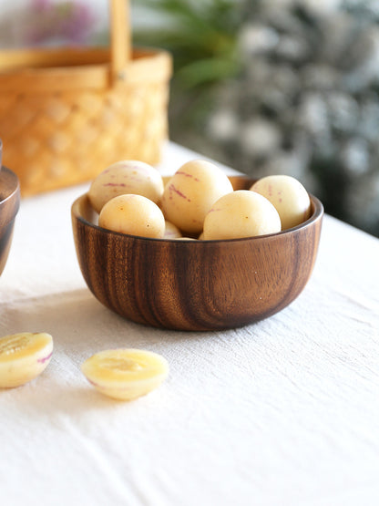 Natural Wooden Bowl - Handcrafted Fruit & Salad Bowl - Mallora Shop