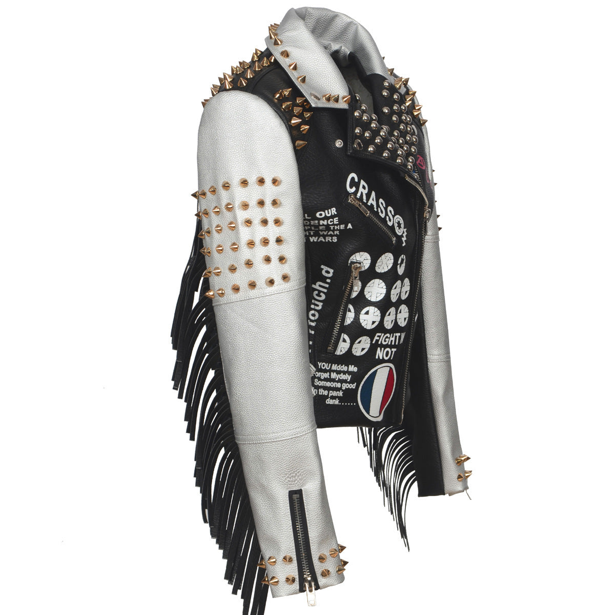 Women's rock graffiti leather