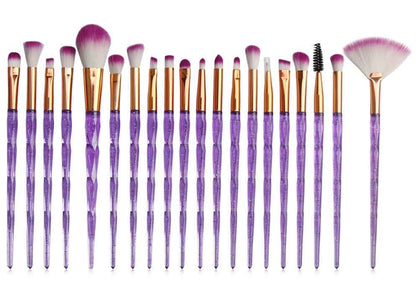 Diamond Makeup Brush Set (20 Pcs)