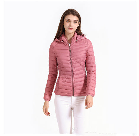 Women Autumn And Winter Zipper Short Hooded Detachable Cotton-padded Coat