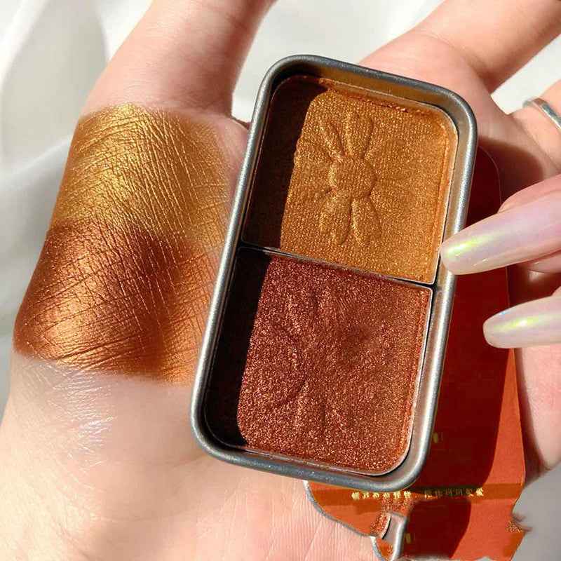 Matte Shimmer Two Colors Eyeshadow Tray