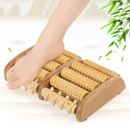 Dual Wooden Foot Massager Roller for Plantar Fasciitis Relief