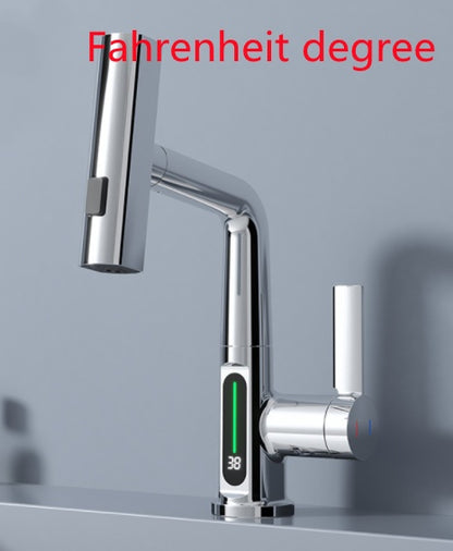 Intelligent Digital Display Pull-out Basin Faucet