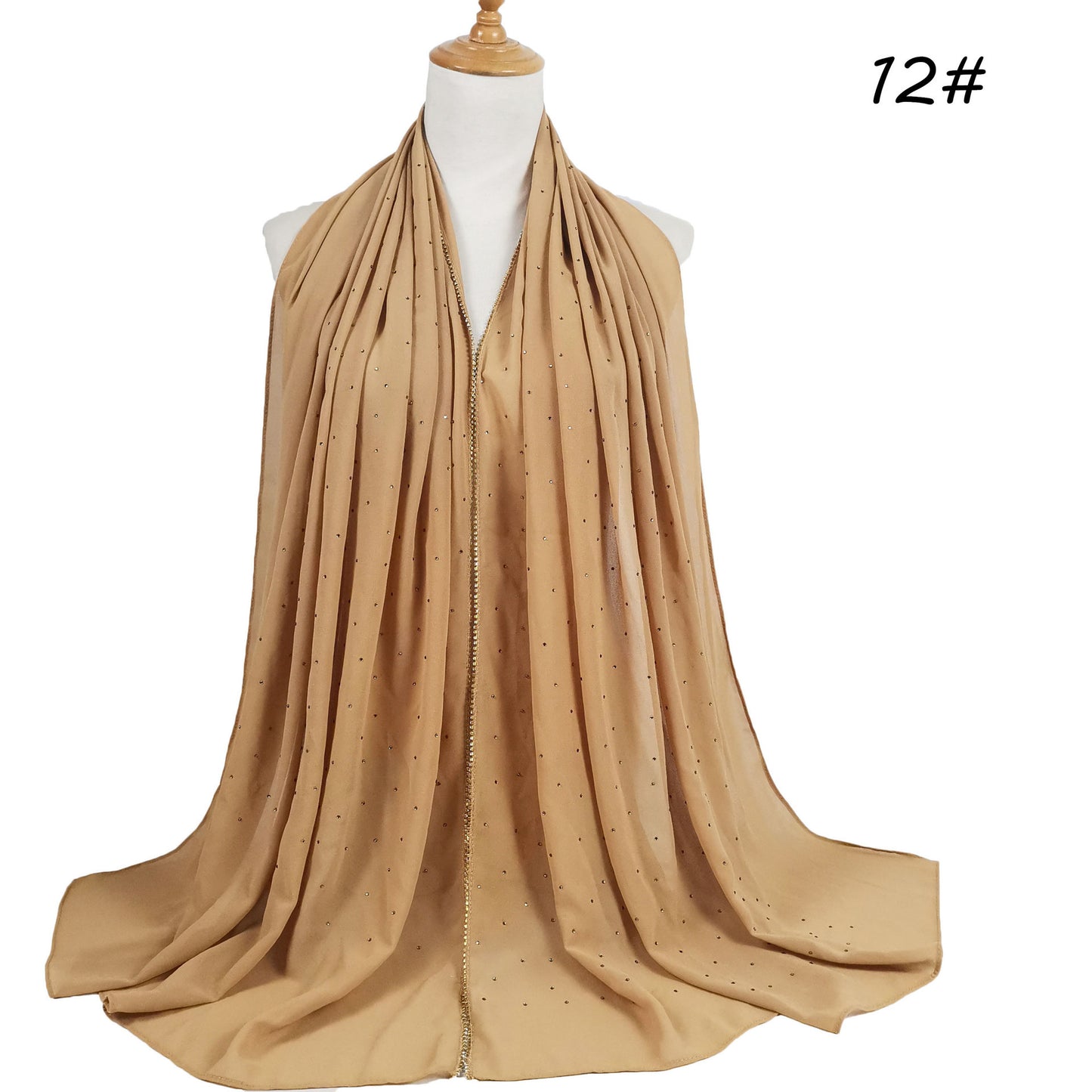 Chain Pearl Chiffon Hui Hood