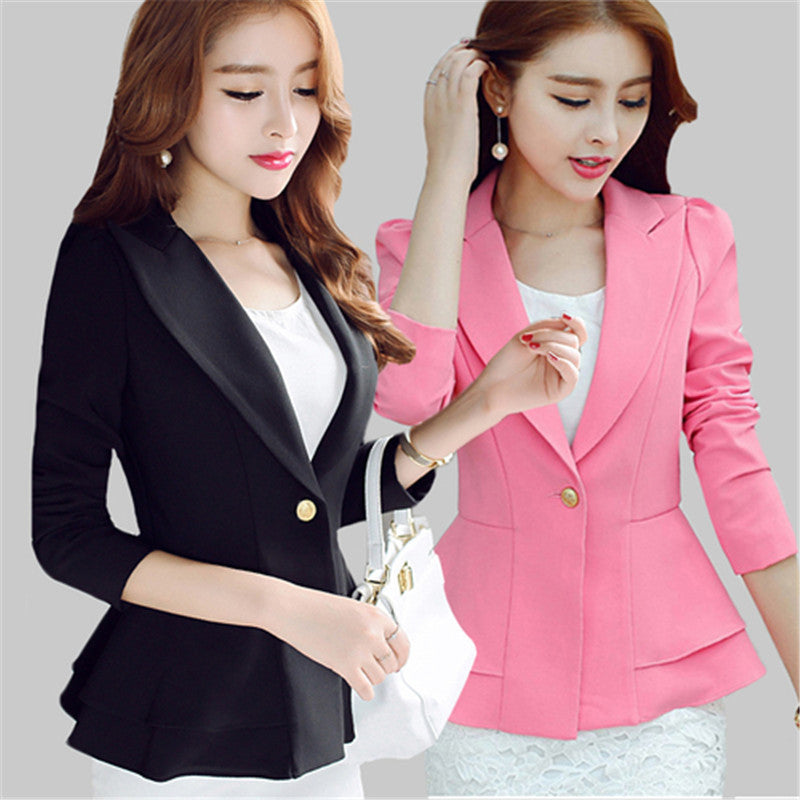 Casual Suit Long-Sleeved Small Suit Jacket Korean Style Slim Short Small Suit