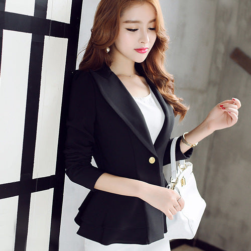 Casual Suit Long-Sleeved Small Suit Jacket Korean Style Slim Short Small Suit