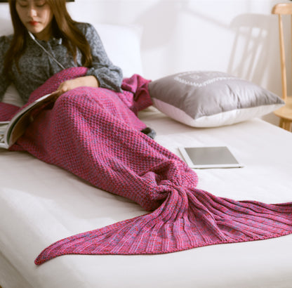 Knitted Mermaid Tail Blanket - Cozy Crochet Design - Mallora Shop