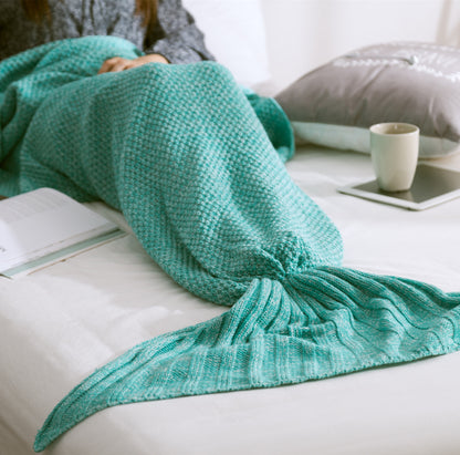 Knitted Mermaid Tail Blanket - Cozy Crochet Design - Mallora Shop