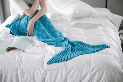 Knitted Mermaid Tail Blanket - Cozy Crochet Design - Mallora Shop