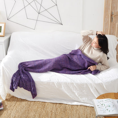 Knitted Mermaid Tail Blanket - Cozy Crochet Design - Mallora Shop