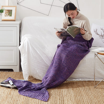 Knitted Mermaid Tail Blanket - Cozy Crochet Design - Mallora Shop