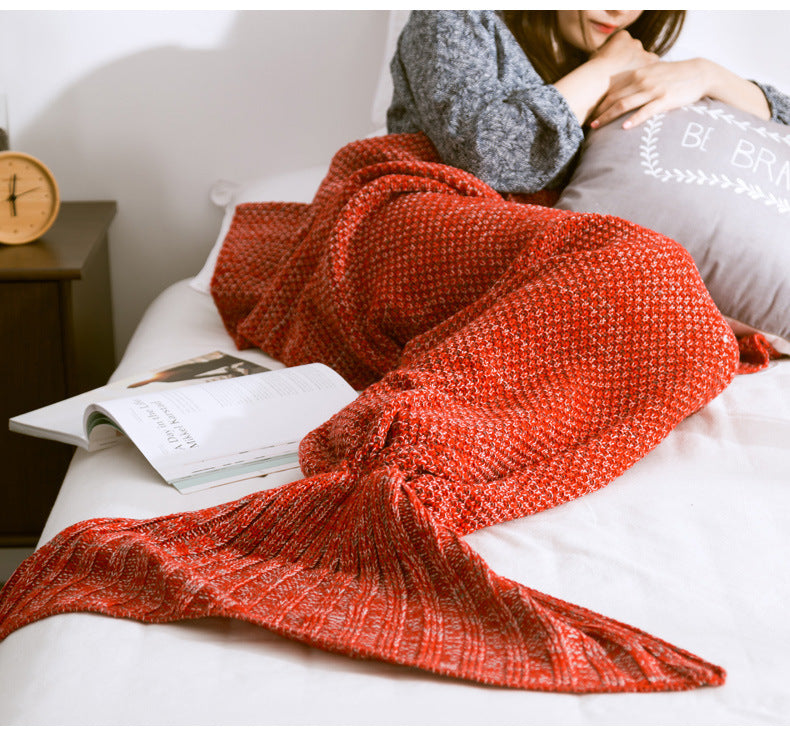 Knitted Mermaid Tail Blanket - Cozy Crochet Design - Mallora Shop
